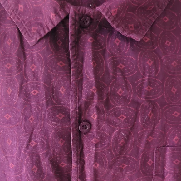 Men's Stussy Burgundy Geometric Button down Shirt Size XL - Picture 4 of 5